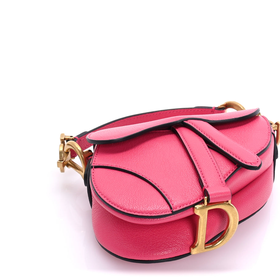 Christian Dior Goatskin Micro Saddle Bag Pink Image 7