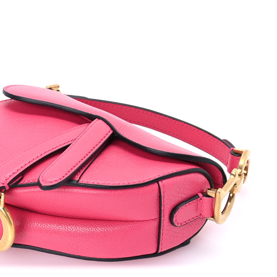 Christian Dior Goatskin Micro Saddle Bag Pink Image 8