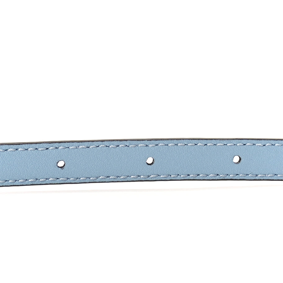 Gucci Patent Double G Thin Belt  85 34  Blue Image 4