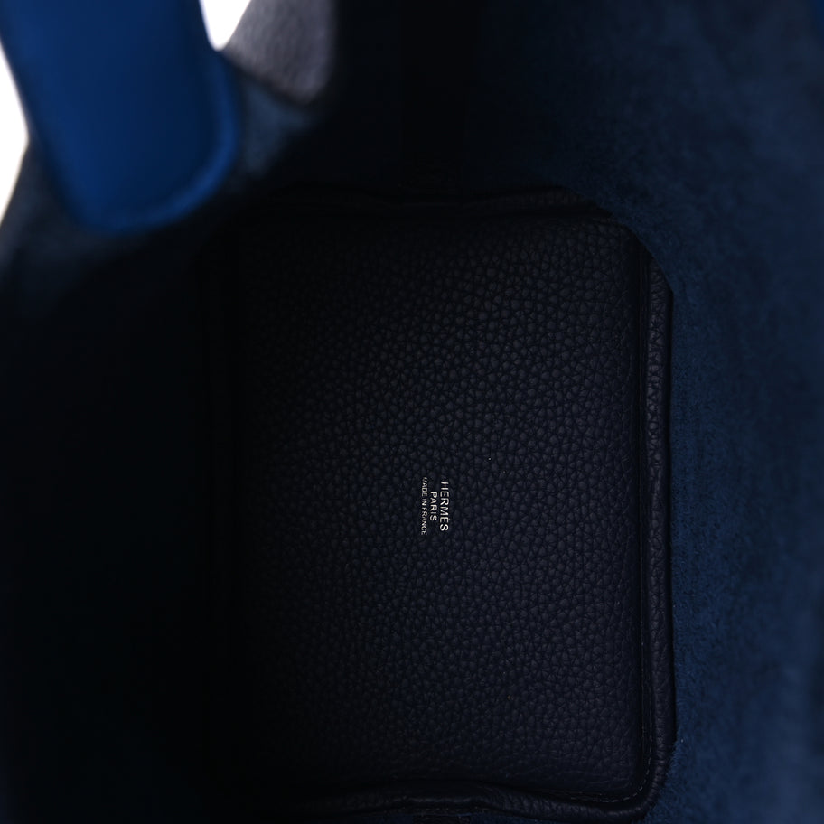 Hermes Taurillon Clemence Swift Eclat Picotin Lock 18 PM Bleu Encre Bleu Zellige Image 4