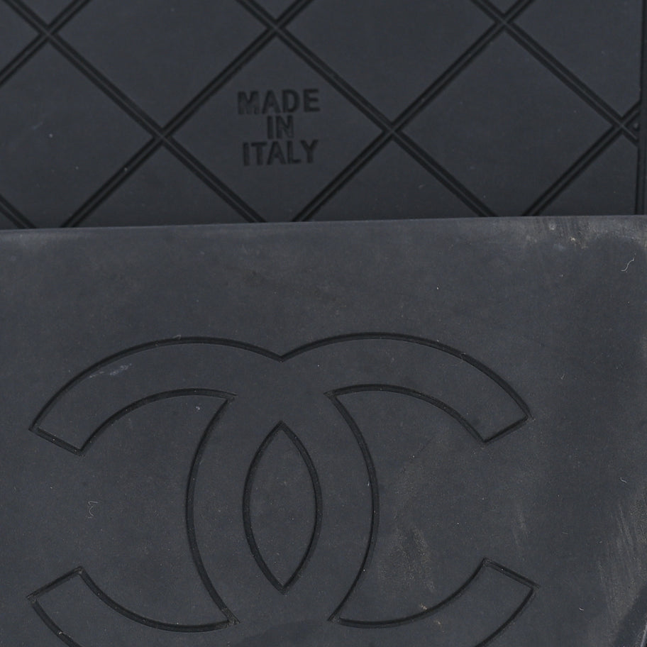 Chanel Lambskin Cord Chain CC Sandals 40 Black Image 7