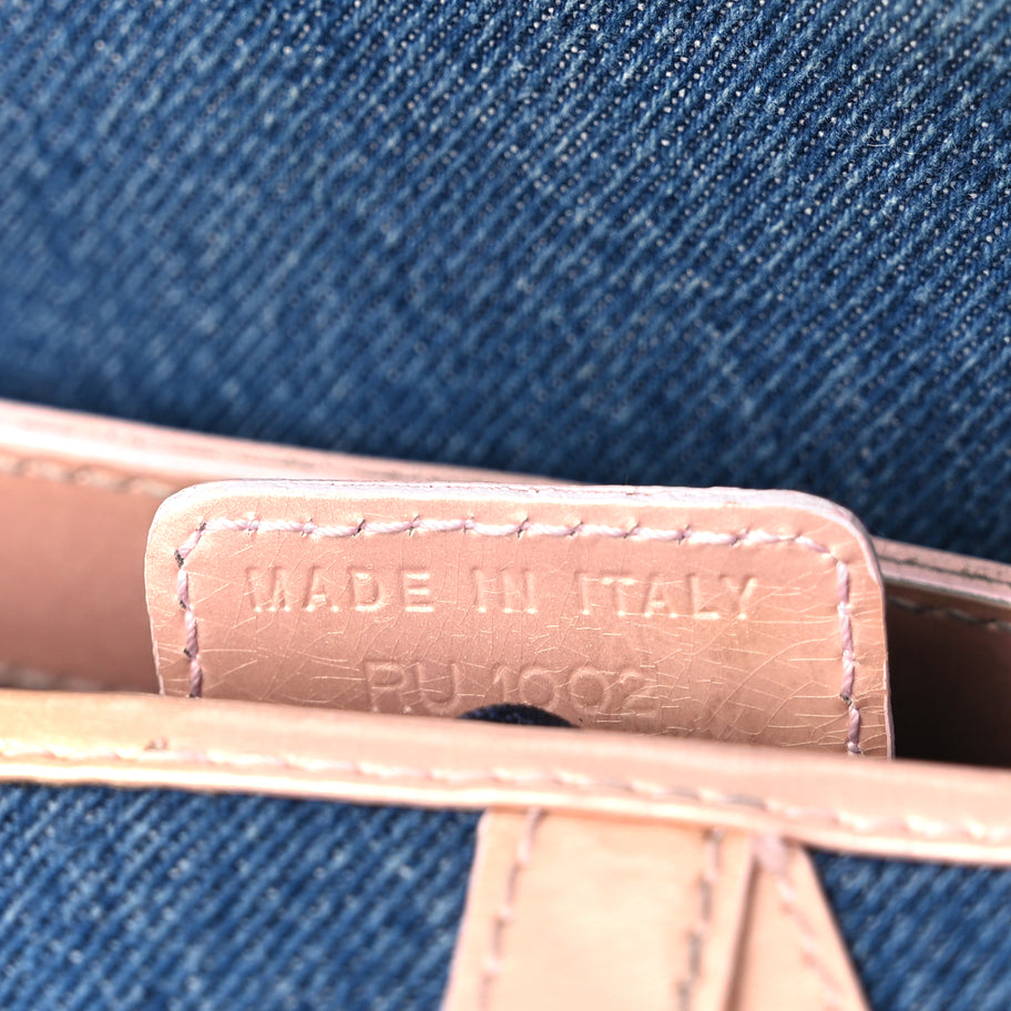 Christian Dior Patent Denim Jeans Saddle Bag Blue Pink Image 6