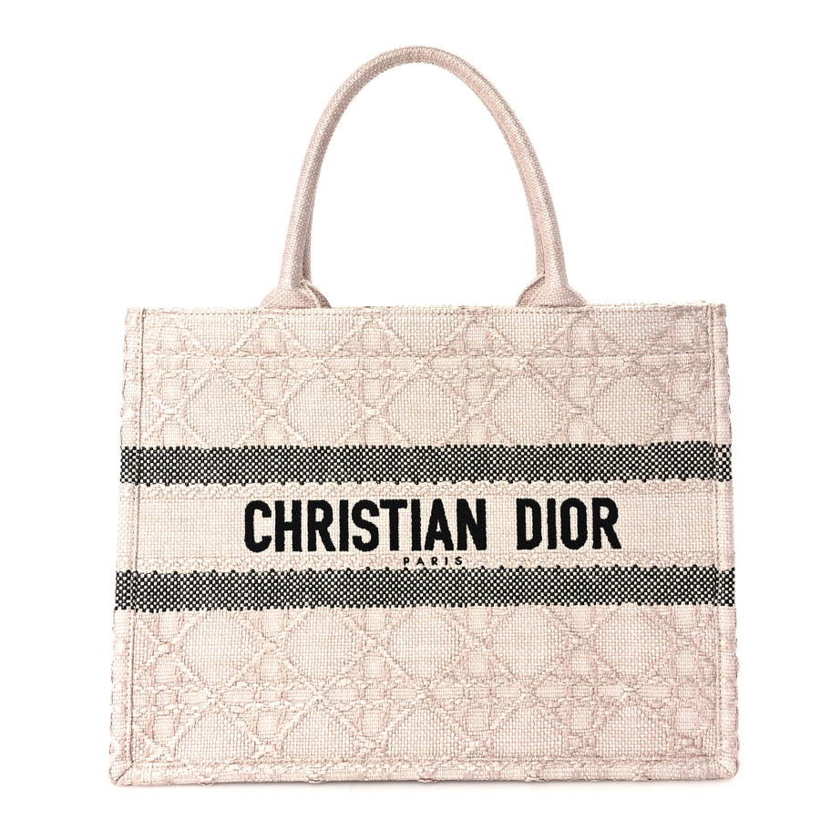 Christian Dior Raffia Cannage Medium Book Tote Sakura Pink Image 1