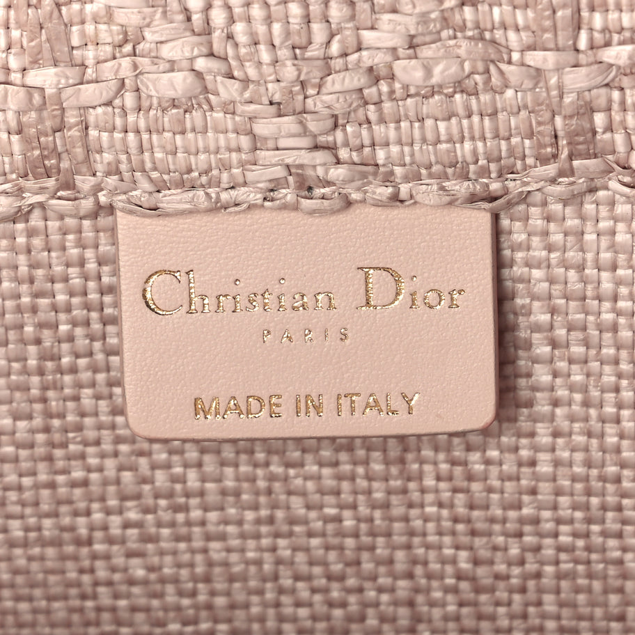 Christian Dior Raffia Cannage Medium Book Tote Sakura Pink Image 5