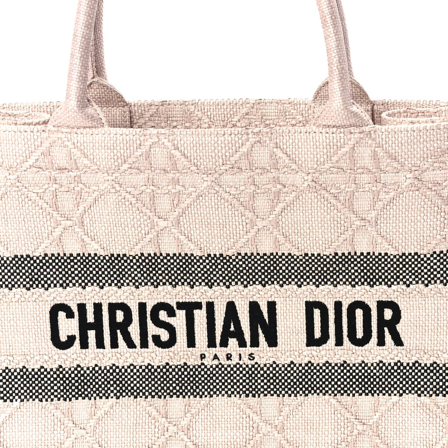 Christian Dior Raffia Cannage Medium Book Tote Sakura Pink Image 6