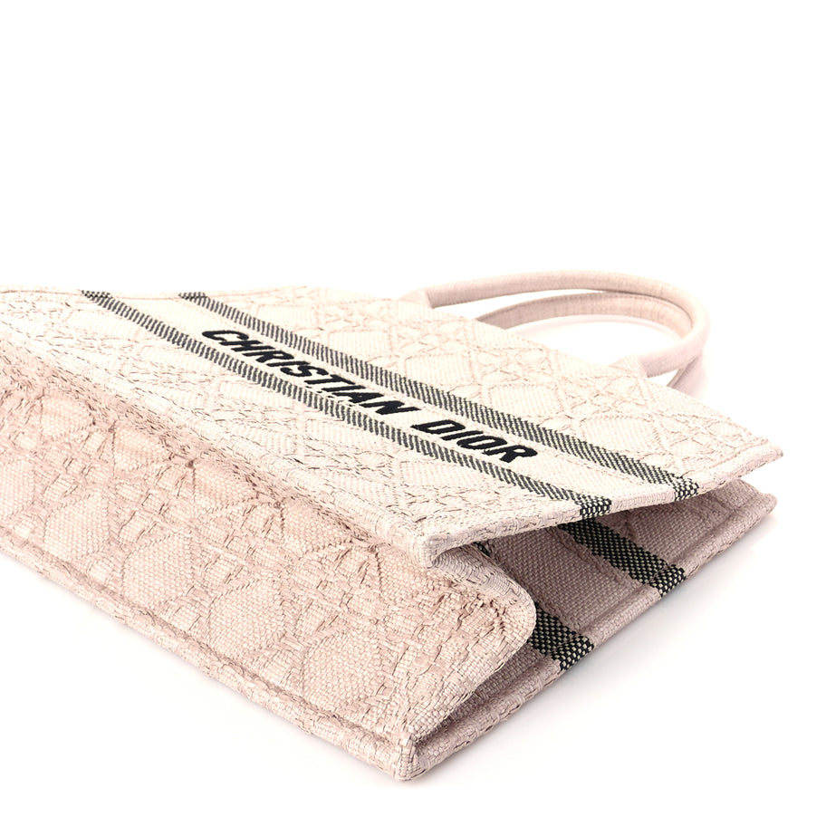 Christian Dior Raffia Cannage Medium Book Tote Sakura Pink Image 8