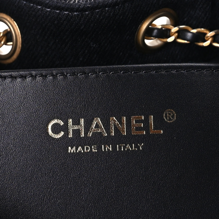 Chanel Washed Denim Quilted Small Chanel 25 Handbag  Black Image 4