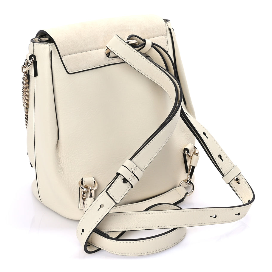 chloe backpack mini white Chloe Suede Calfskin Small Faye Backpack Off White