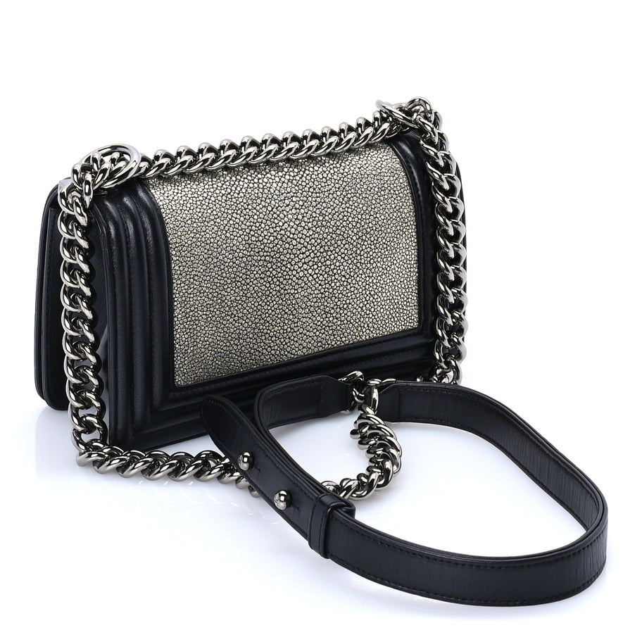 Chanel Galuchat Stingray Small Boy Flap Black Image 2
