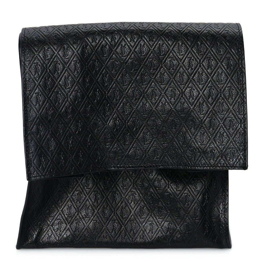 Saint Laurent Calfskin Monogram Deli Paper Bag Vintage Black Image 1