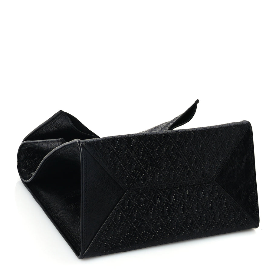 Saint Laurent Calfskin Monogram Deli Paper Bag Vintage Black Image 3