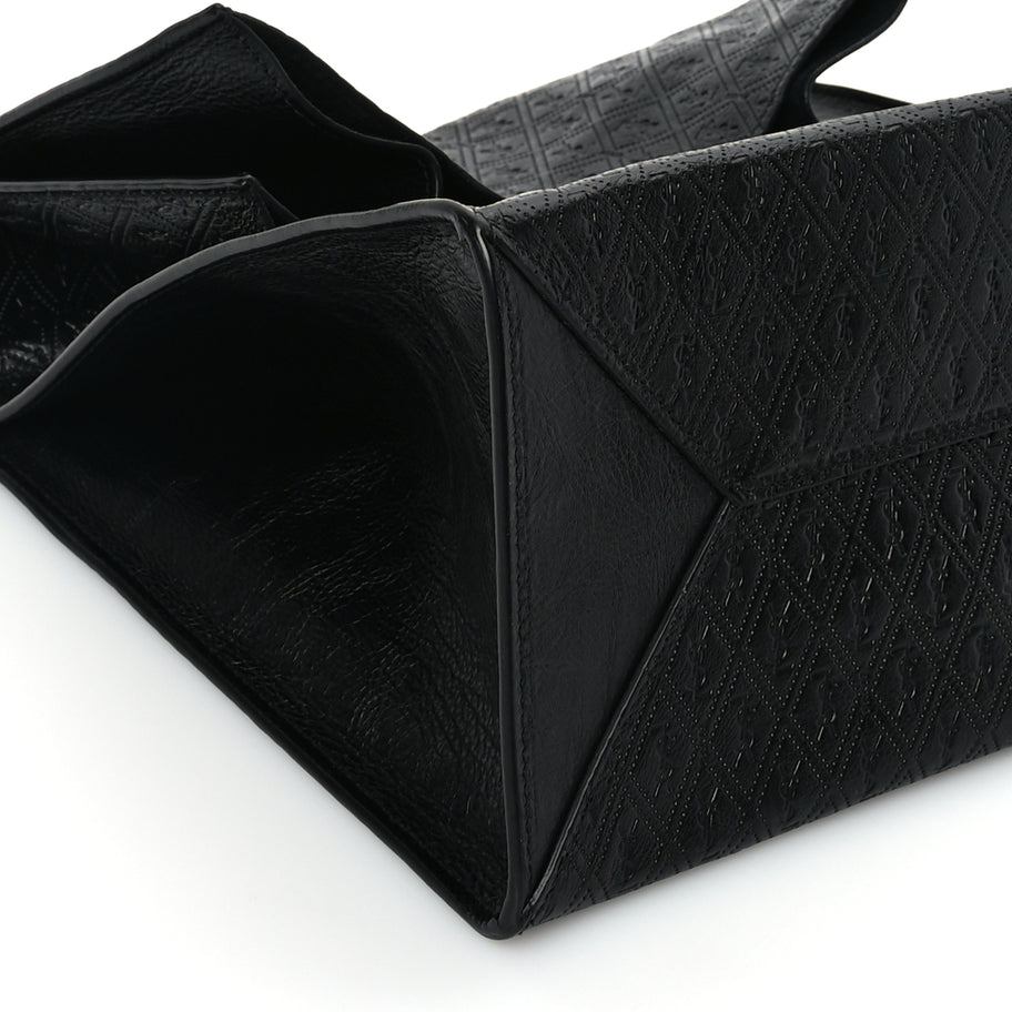 Saint Laurent Calfskin Monogram Deli Paper Bag Vintage Black Image 7