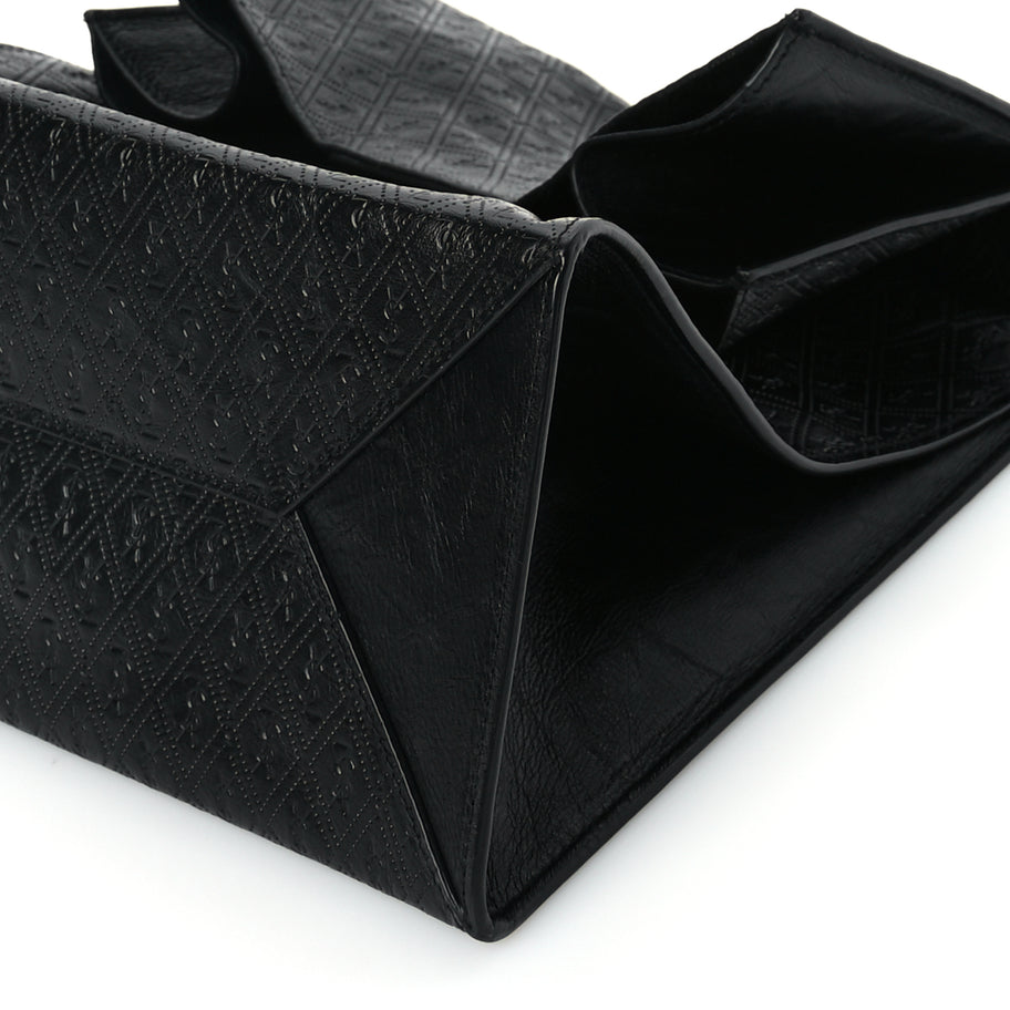 Saint Laurent Calfskin Monogram Deli Paper Bag Vintage Black Image 8