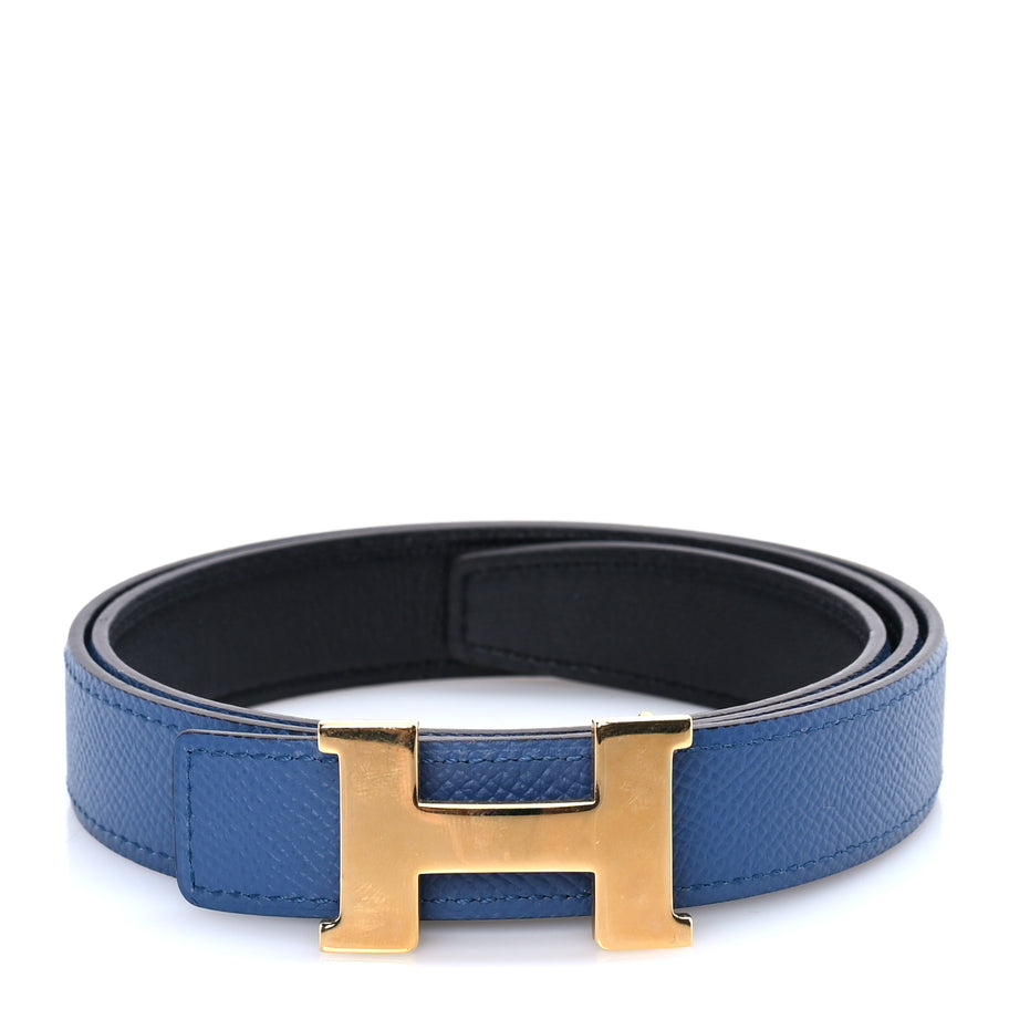 Hermes Swift Epsom 32mm H Belt 80  Deep Blue Black Image 1