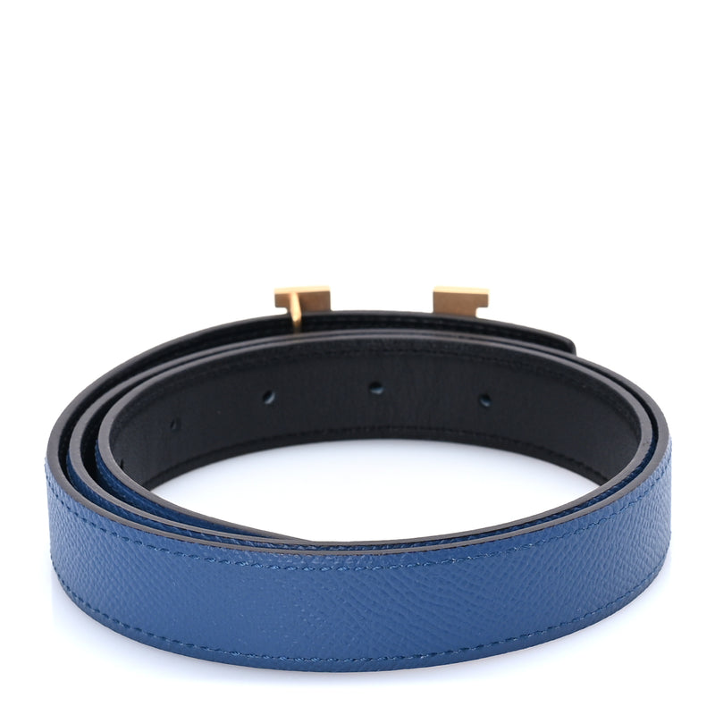  Hermes Swift Epsom 32mm H Belt 80  Deep Blue Black