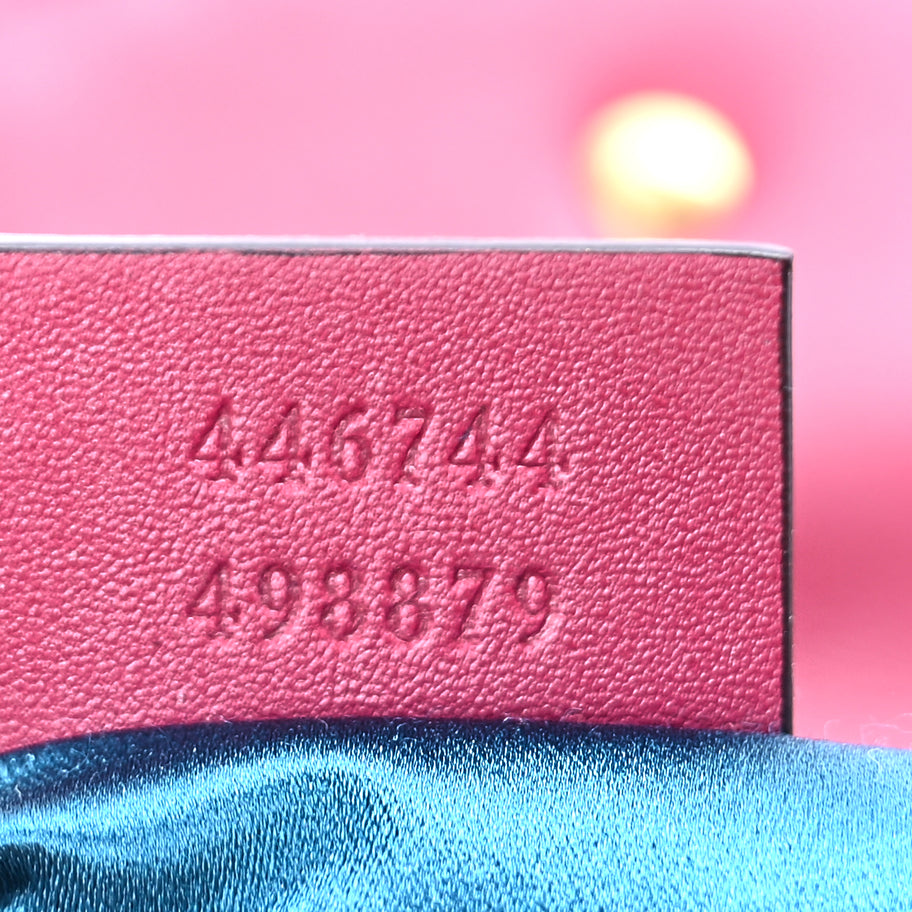 Gucci Velvet Matelasse Mini GG Marmont Shoulder Bag Light Raspberry Rose Image 7