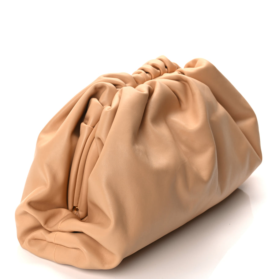 Bottega Veneta Smooth Butter Calf The Pouch Oversized Clutch Biscotto Image 3