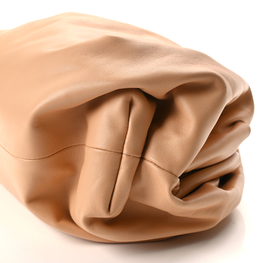 Bottega Veneta Smooth Butter Calf The Pouch Oversized Clutch Biscotto Image 9