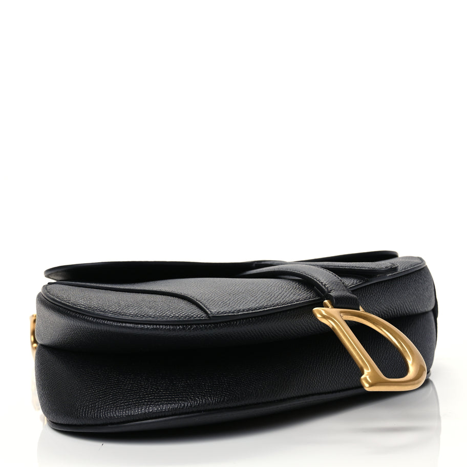 Christian Dior Grained Calfskin Saddle Bag Black Image 3