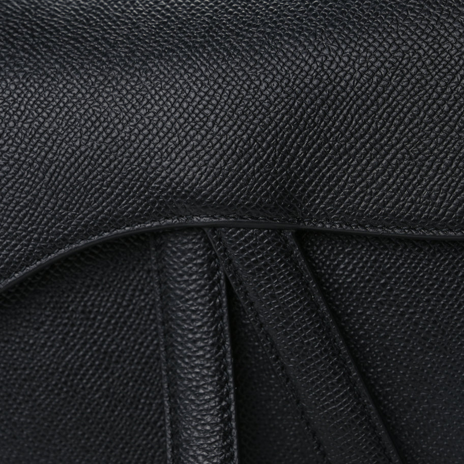 Christian Dior Grained Calfskin Saddle Bag Black Image 7