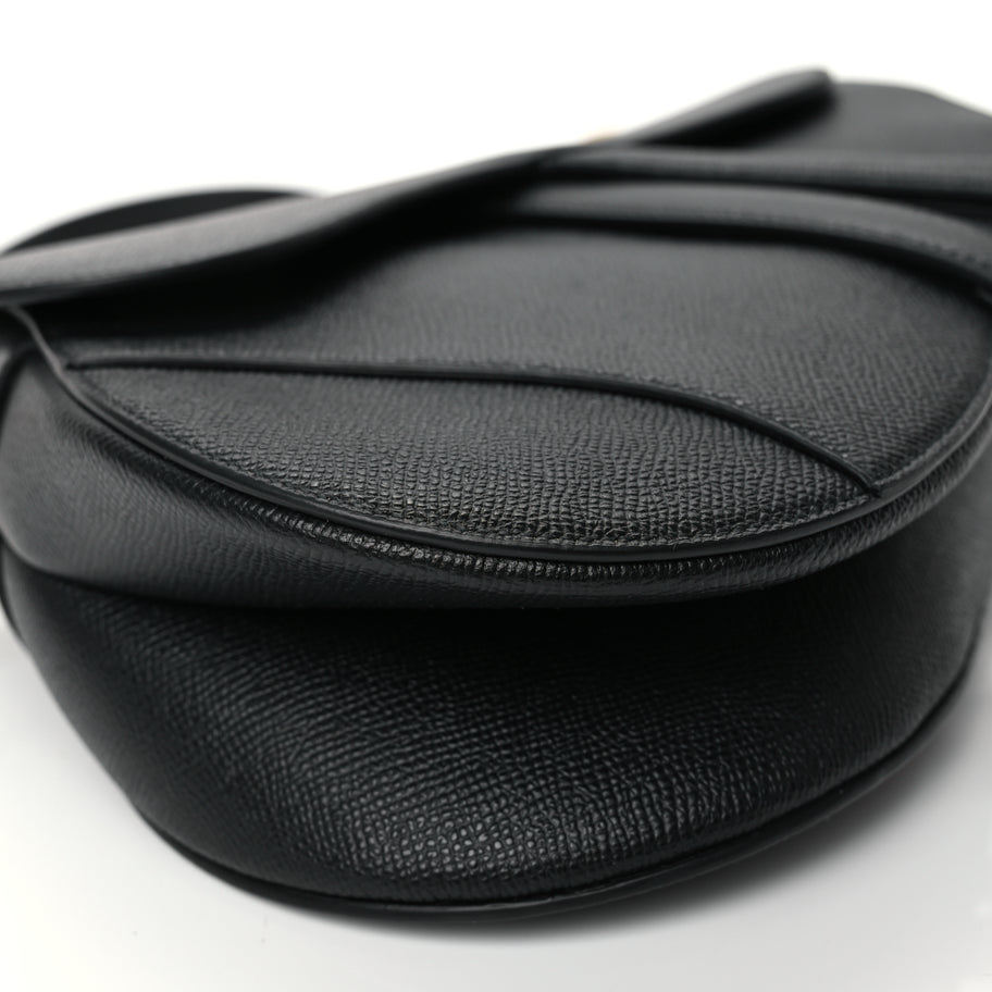 Christian Dior Grained Calfskin Saddle Bag Black Image 8