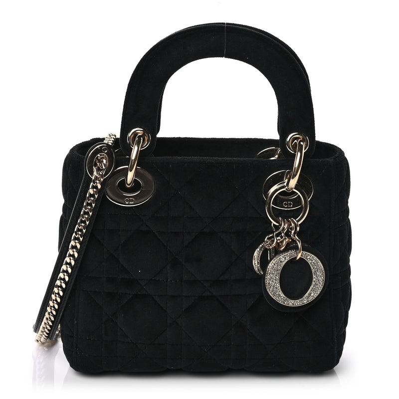  Christian Dior Velvet Mini Lady Dior Black