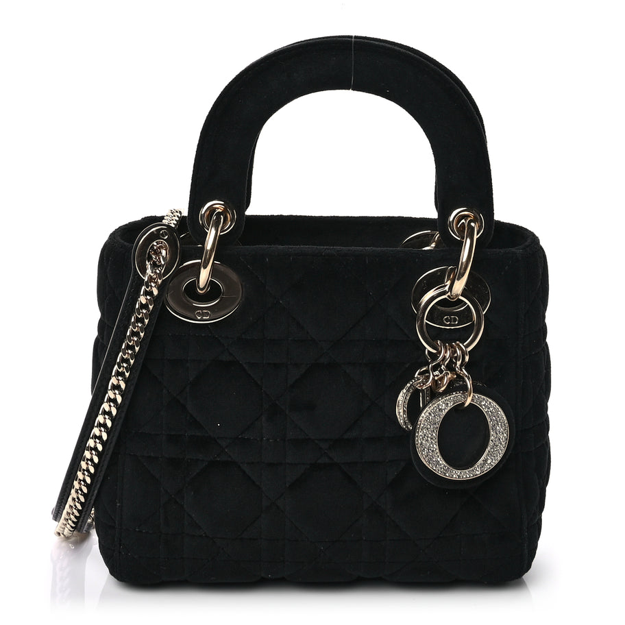 Christian Dior Velvet Mini Lady Dior Black Image 1