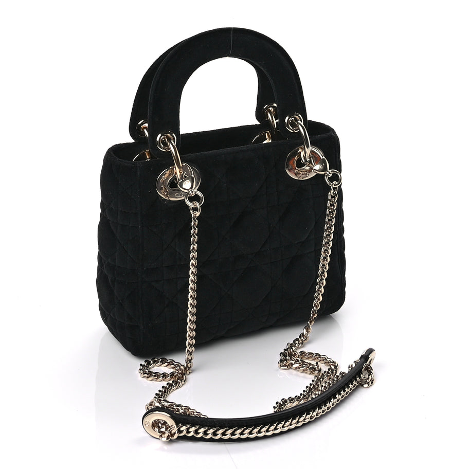 Christian Dior Velvet Mini Lady Dior Black Image 2