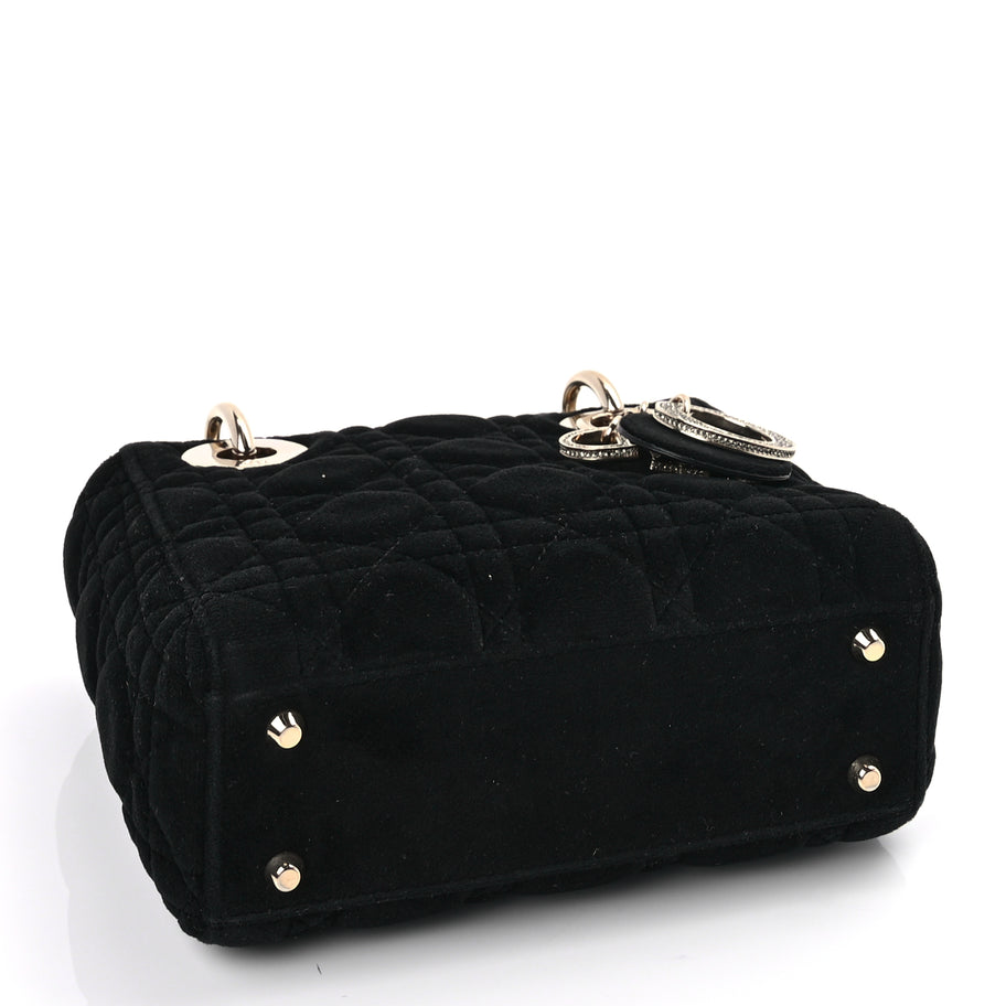 Christian Dior Velvet Mini Lady Dior Black Image 3