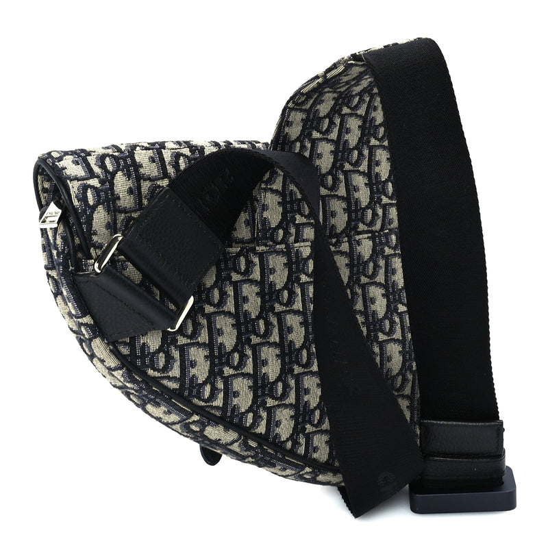  Christian Dior Oblique Mens Saddle Bag  Blue