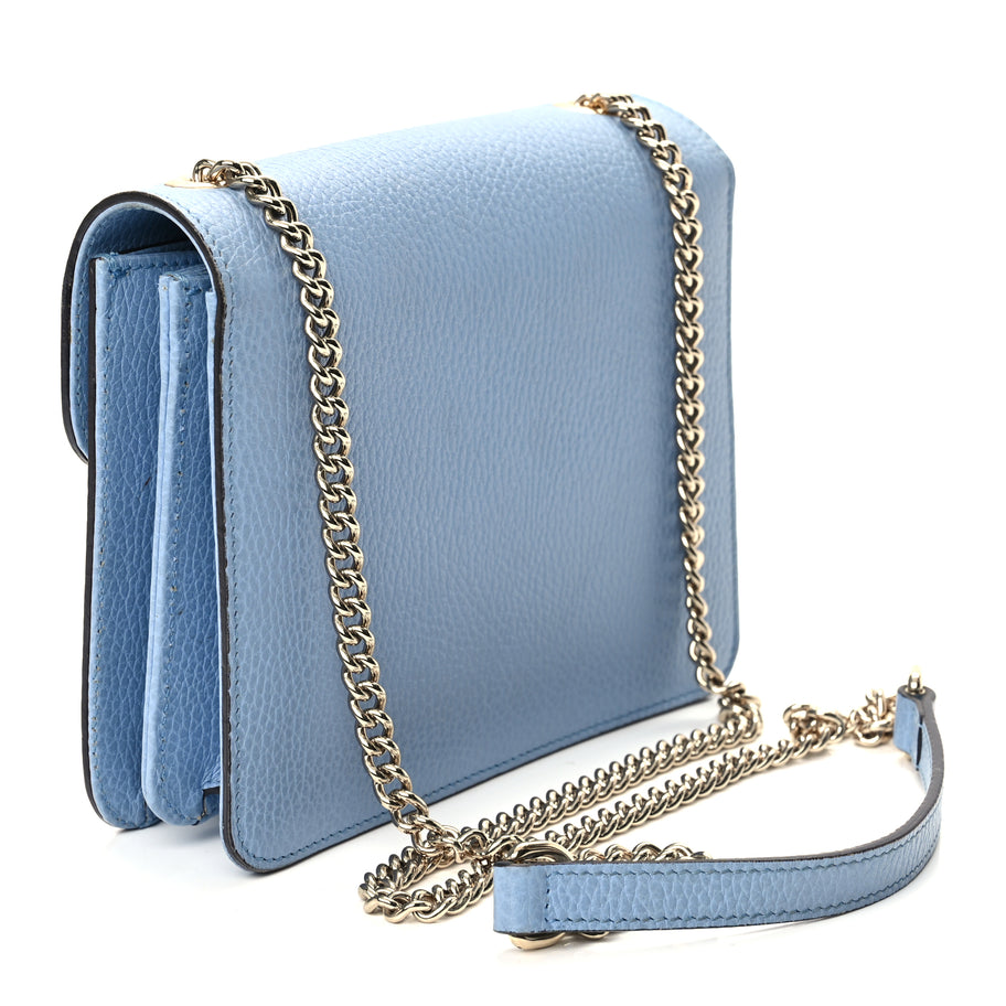 Gucci Dollar Calfskin Small Interlocking G Shoulder Bag Mineral Blue Image 2