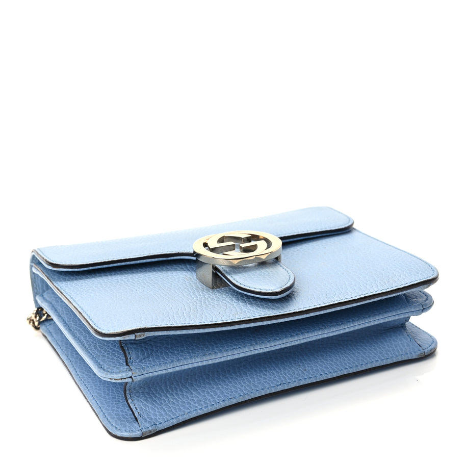 Gucci Dollar Calfskin Small Interlocking G Shoulder Bag Mineral Blue Image 3