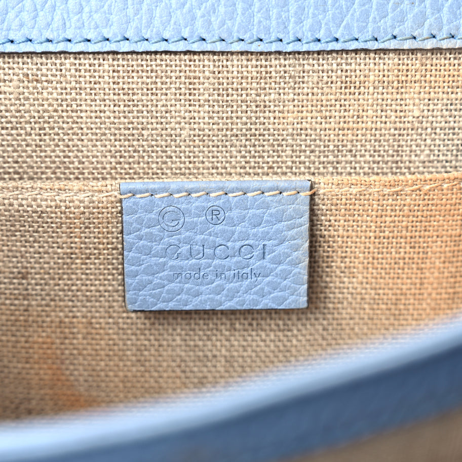 Gucci Dollar Calfskin Small Interlocking G Shoulder Bag Mineral Blue Image 5