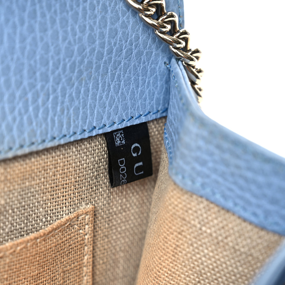 Gucci Dollar Calfskin Small Interlocking G Shoulder Bag Mineral Blue Image 6