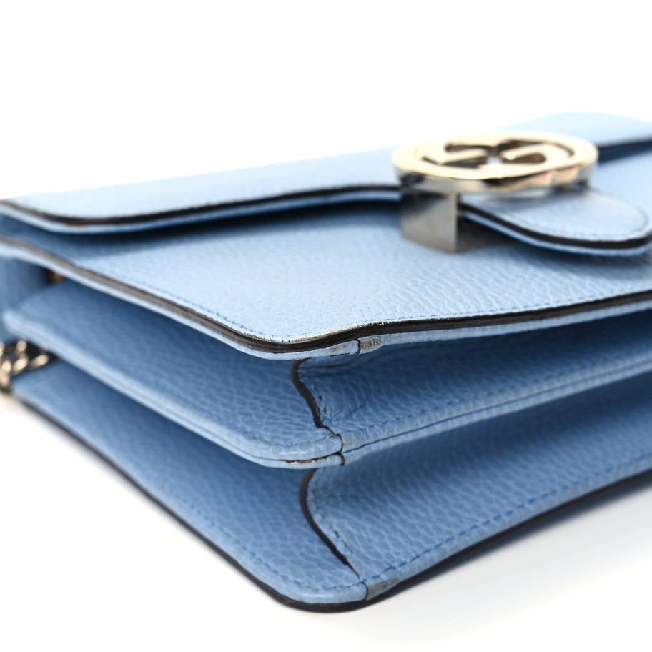 Gucci Dollar Calfskin Small Interlocking G Shoulder Bag Mineral Blue Image 8