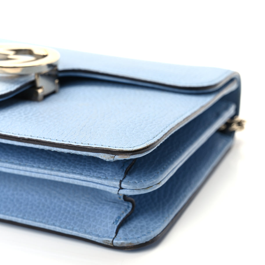 Gucci Dollar Calfskin Small Interlocking G Shoulder Bag Mineral Blue Image 9