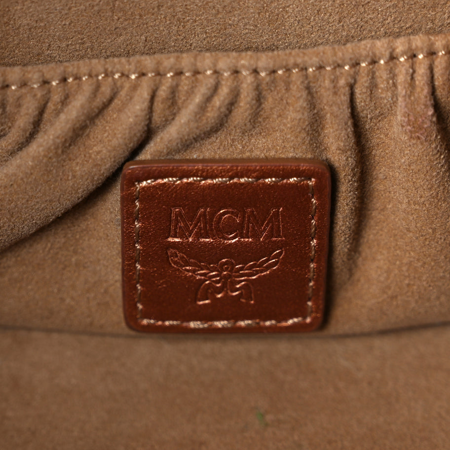 MCM Metallic Visetos Vanity Case Champagne Gold Image 5