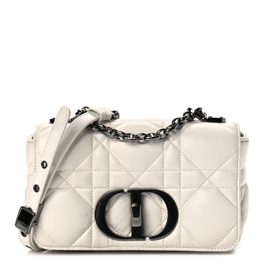 Christian Dior Calfskin Macrocannage Small Dior Caro Bag Ivory Image 1