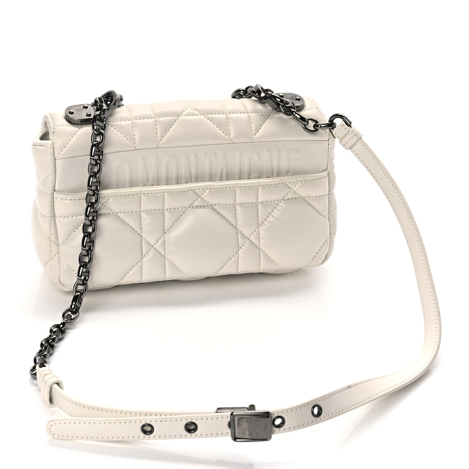 Christian Dior Calfskin Macrocannage Small Dior Caro Bag Ivory Image 2