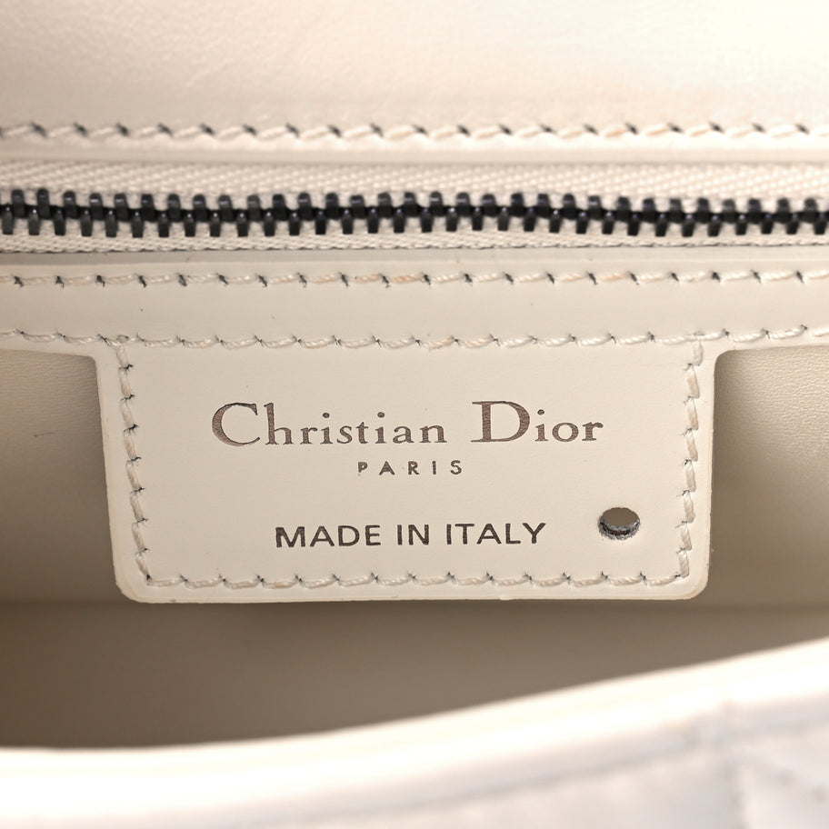 Christian Dior Calfskin Macrocannage Small Dior Caro Bag Ivory Image 5
