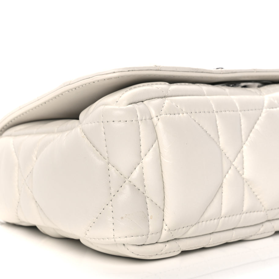 Christian Dior Calfskin Macrocannage Small Dior Caro Bag Ivory Image 8