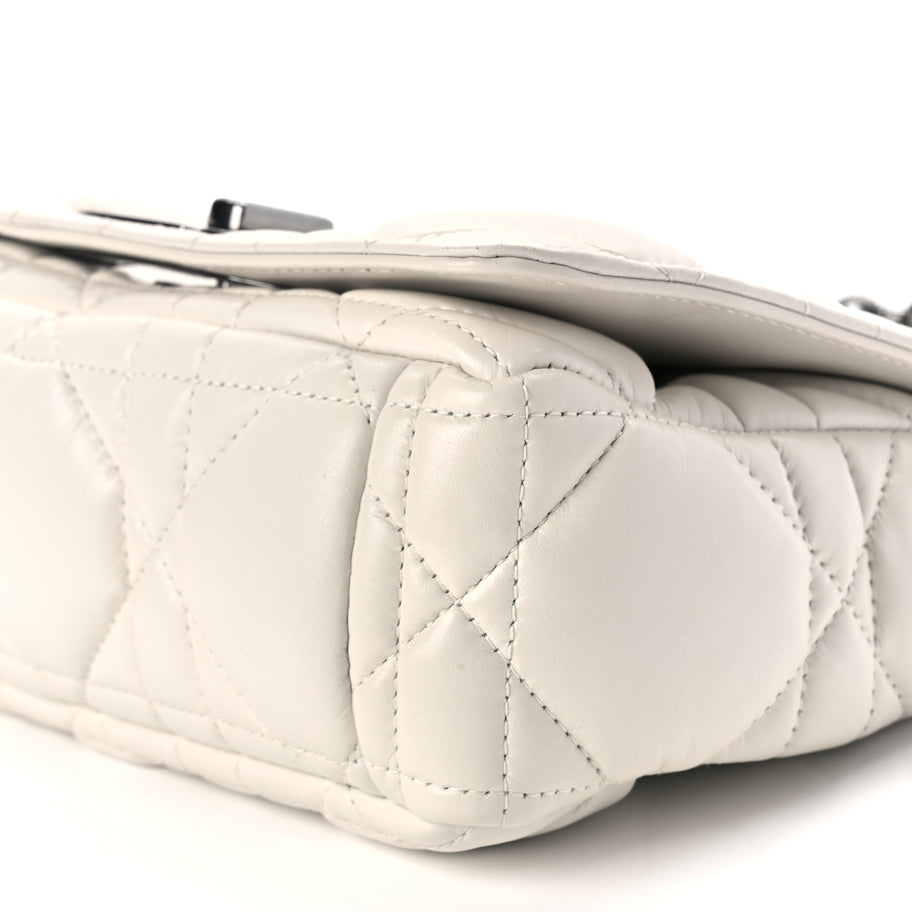 Christian Dior Calfskin Macrocannage Small Dior Caro Bag Ivory Image 9