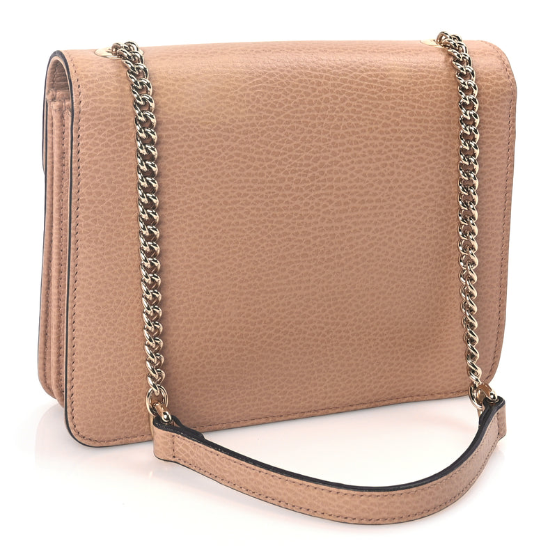  Gucci Dollar Calfskin Small Interlocking G Shoulder Bag Camelia