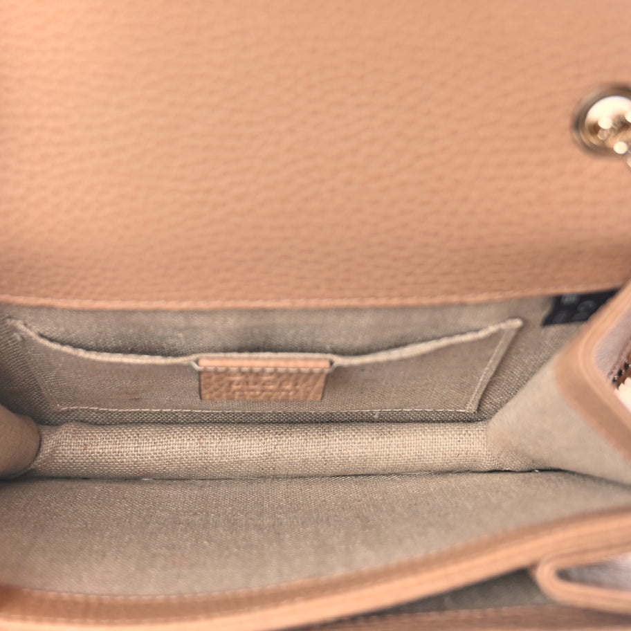 Gucci Dollar Calfskin Small Interlocking G Shoulder Bag Camelia Image 4