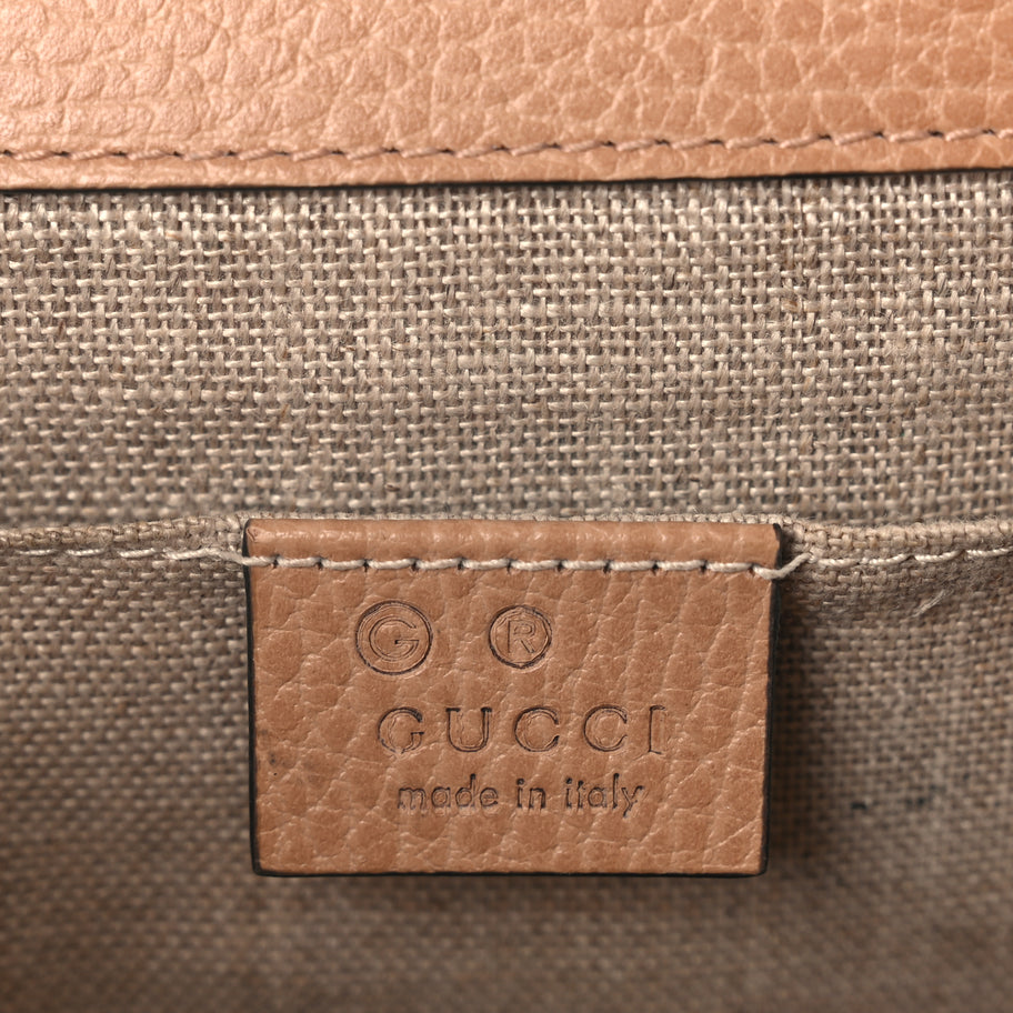 Gucci Dollar Calfskin Small Interlocking G Shoulder Bag Camelia Image 5