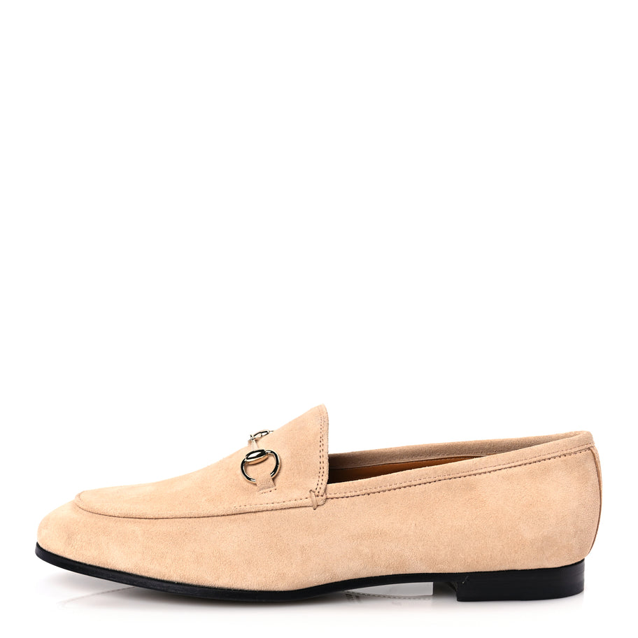 Gucci Suede Horsebit Womens Jordaan Loafers 39 Pink Sand Image 1