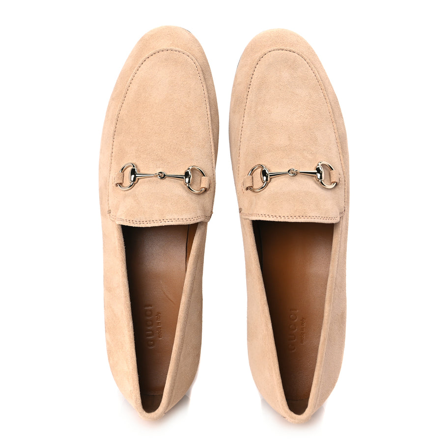 Gucci Suede Horsebit Womens Jordaan Loafers 39 Pink Sand Image 5