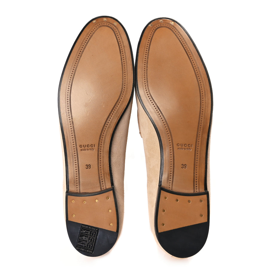 Gucci Suede Horsebit Womens Jordaan Loafers 39 Pink Sand Image 6