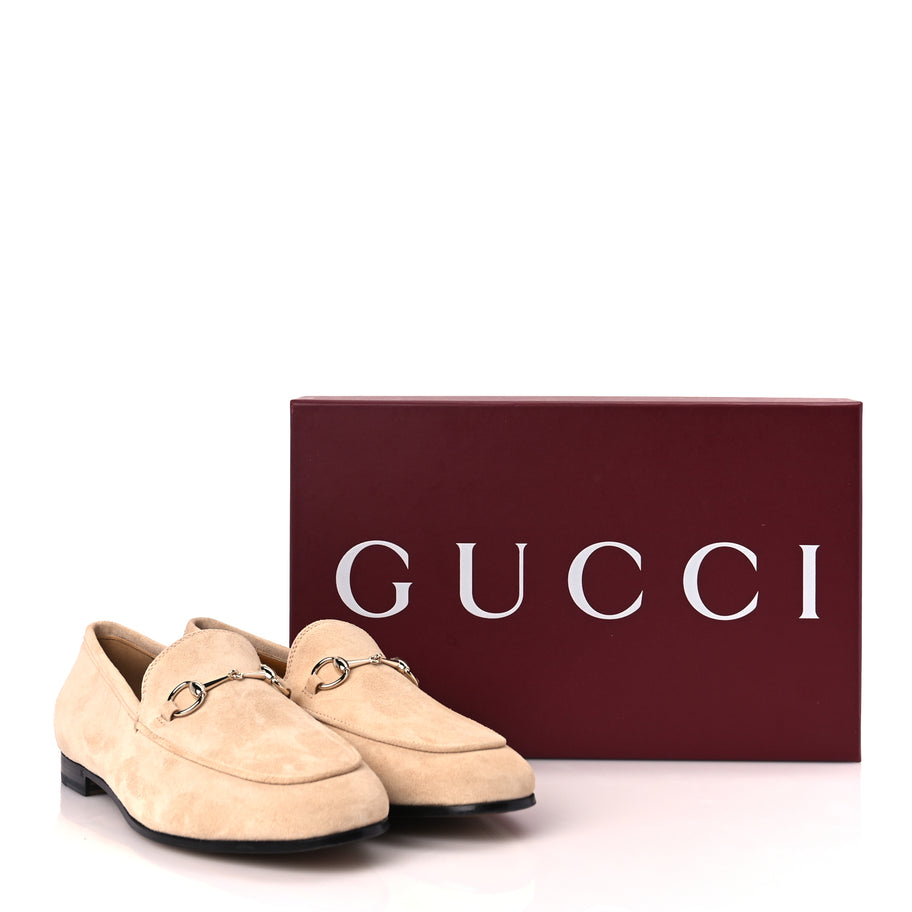 Gucci Suede Horsebit Womens Jordaan Loafers 39 Pink Sand Image 9