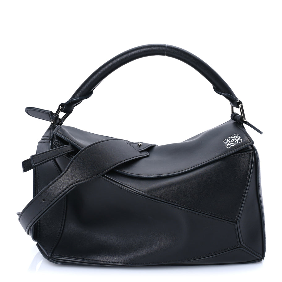 Loewe Calfskin Small Puzzle Bag  Black Image 1